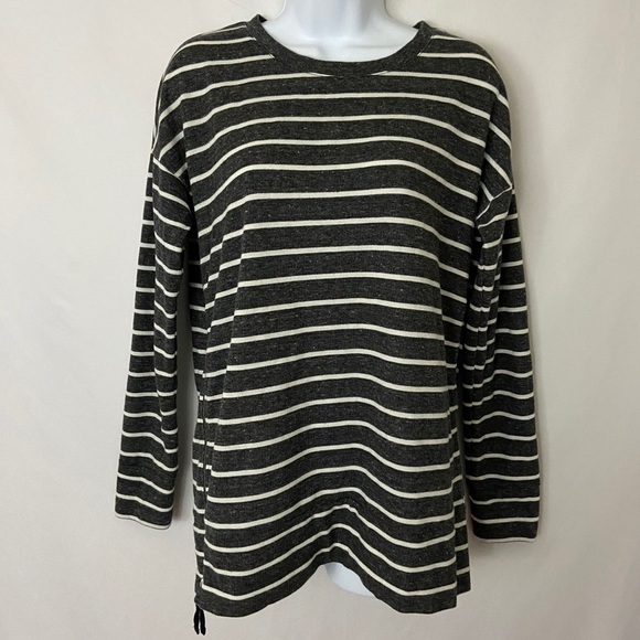 Lou & Grey Striped Pullover Side Zip Sweater Sz S - Picture 1 of 6